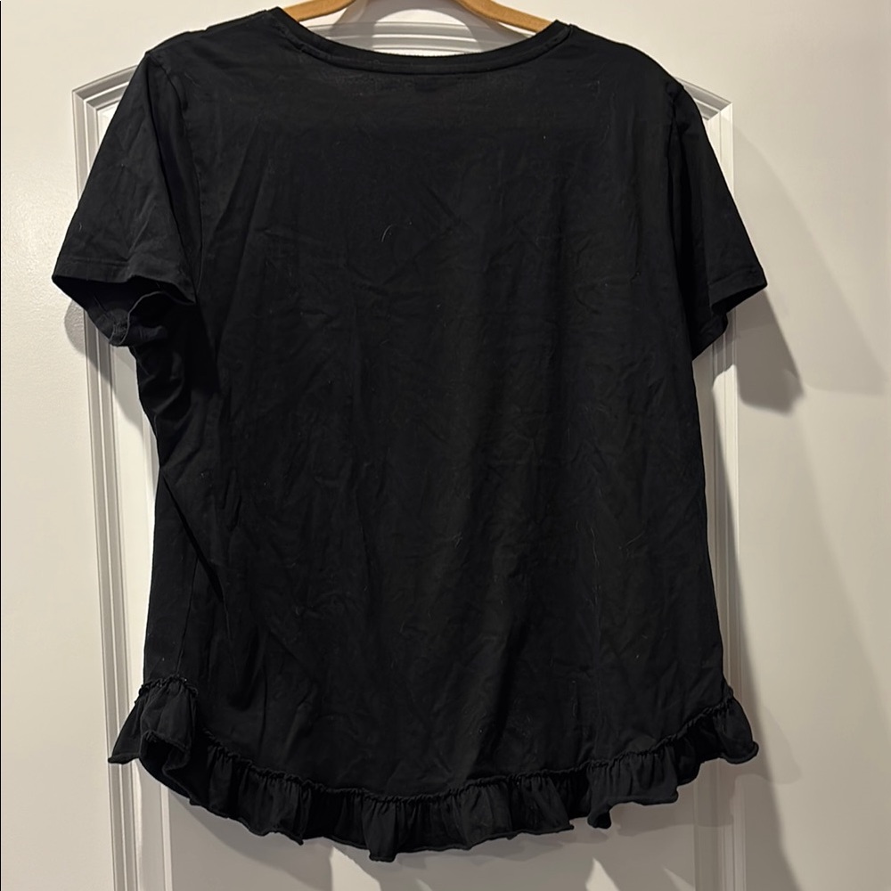 Banana Republic Black Ruffle Hem Women's t shirt - Picture 5 of 5